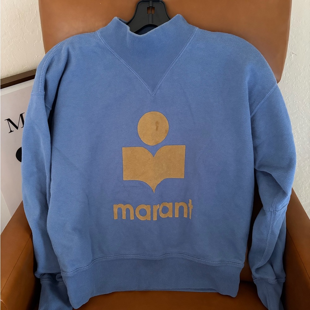 Isabel Marant Blue Logo Crewneck Sweater
